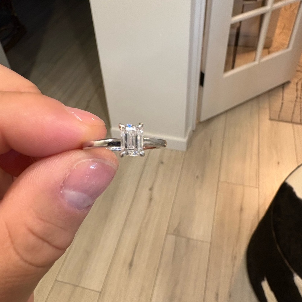 Badgley Mischka Emerald cut lab Created Diamond 1.00 ctw - Picture 9 of 15